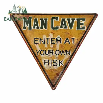

EARLFAMILY 13cm x 11.4cm for Man Cave Enter At Your Own Risk Decal Creative Car Sticker Fashion Fine Body for Car Decoration