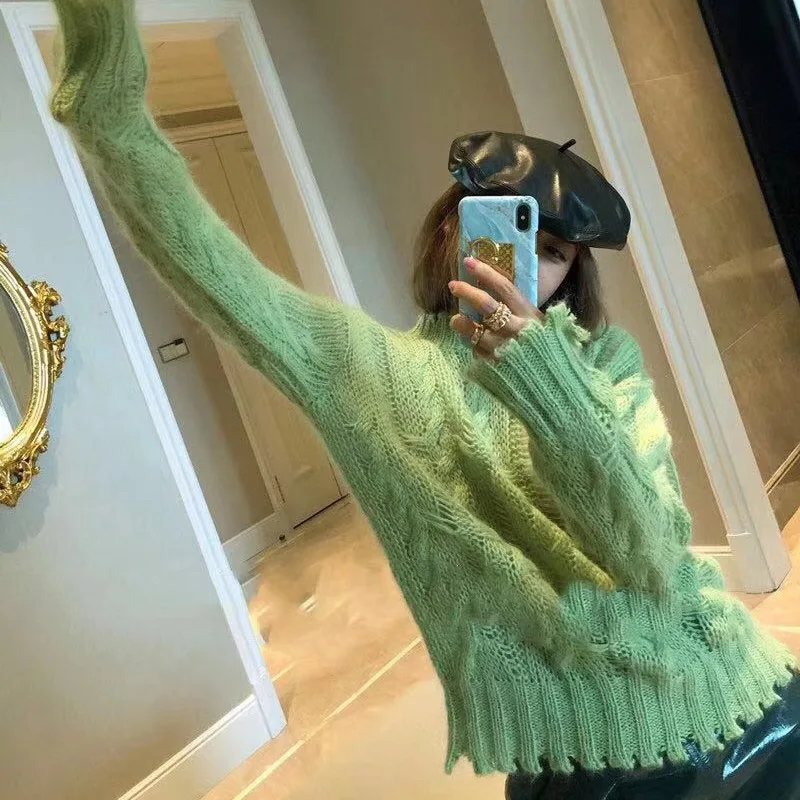 

Women Sweater 2019 Autumn and Winter New Oil Fruit Women's Knitted Sweater