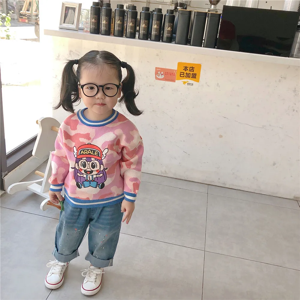 Tonytaobaby/осенне-зимняя одежда новая детская одежда для мальчиков Камуфляжный вязаный хлопковый свитер с рисунком Свитера для девочек