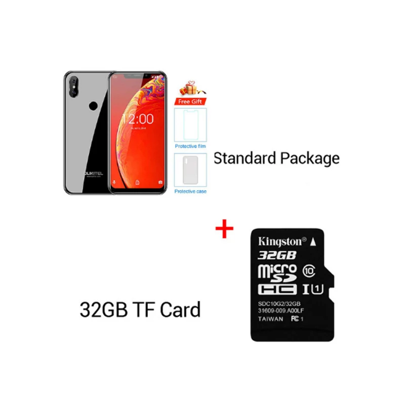black N 32GB Card OUKITEL C13 Pro 5G/2,4G wifi 6,1" 19:9 Android 9,0 MT6739 3000mAh 4G LTE 2 Гб ram 16 Гб rom 8 Мп+ 5 Мп отпечаток пальца - Цвет: black N 32GB Card
