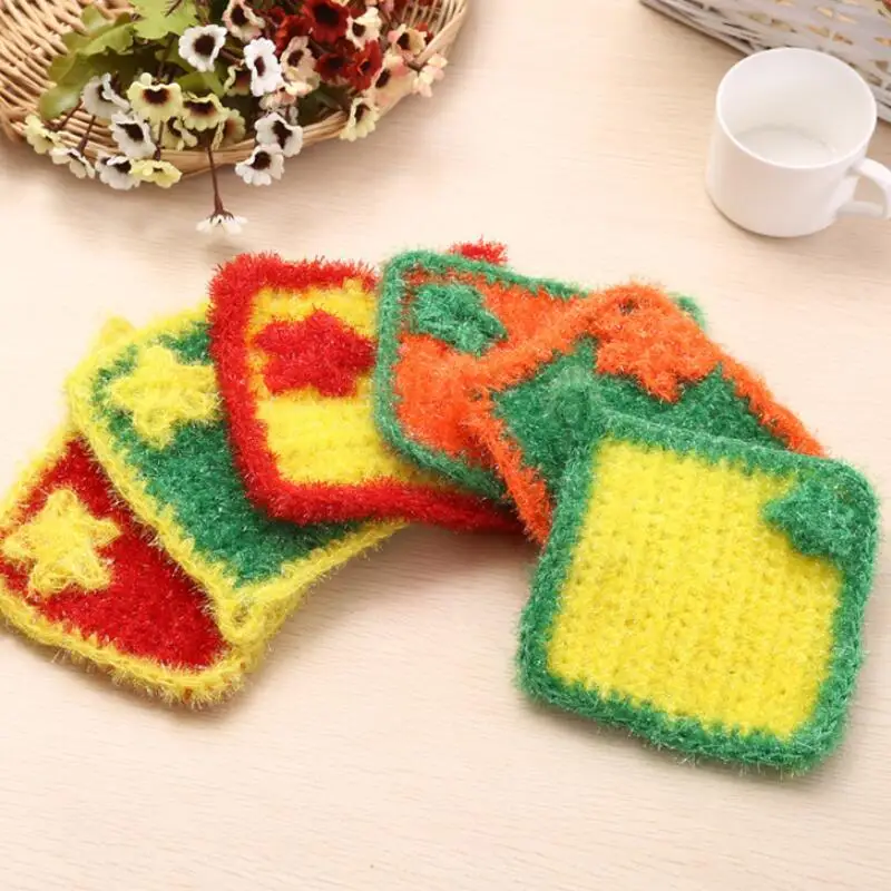 

Polyester Acrylic Dish Towel Handcrafted Non-stick Oil Lint-free Cleaning Cloth In The Kitchen Absorbent LX8523