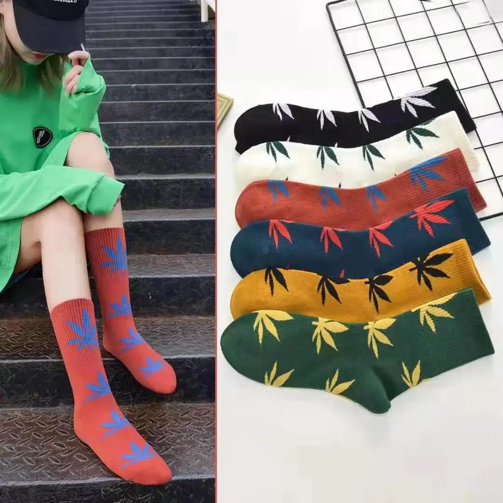 Женские длинные носки высокого качества Вечерние из чесаного хлопка Calcetines