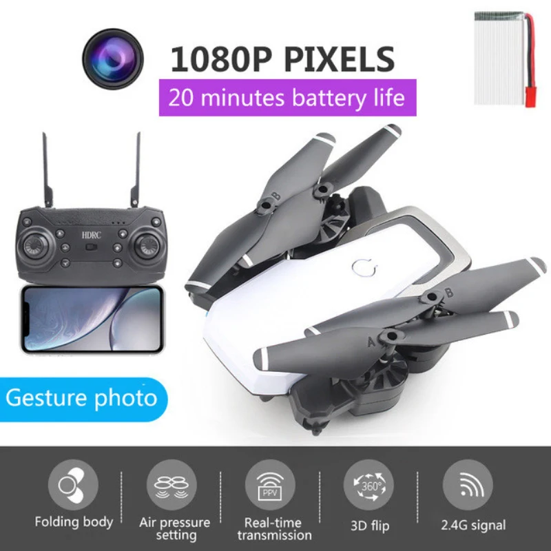 Антенна 1080P широкоформатная HD камера wifi FPV складной Радиоуправляемый Дрон 2,4G 20 минут приложение управление траектория полета гравитация зондирования RC вертолет