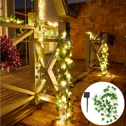 5M 50LED 10M 100LED Artificial Ivy Leaf Garland Solar Outdoor Garland Lights Fairy Garden Solar Light Outdoors Garland on Solar