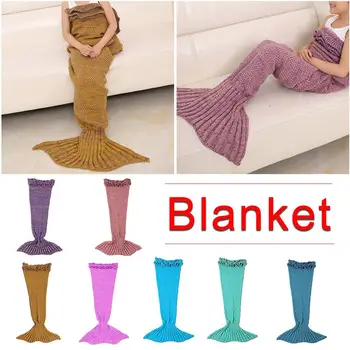 

Blanket Fishtail Knitted Air Conditioning Blanket Sofa Wool Blanket