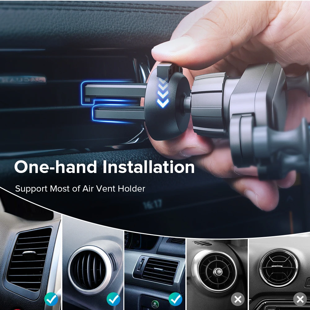 Гравитационный Автомобильный держатель для телефона в автомобильном вентиляционном отверстии без магнитного держателя мобильного телефона держатель для навигатора для iPhone X XR XS MAX Xiaomi