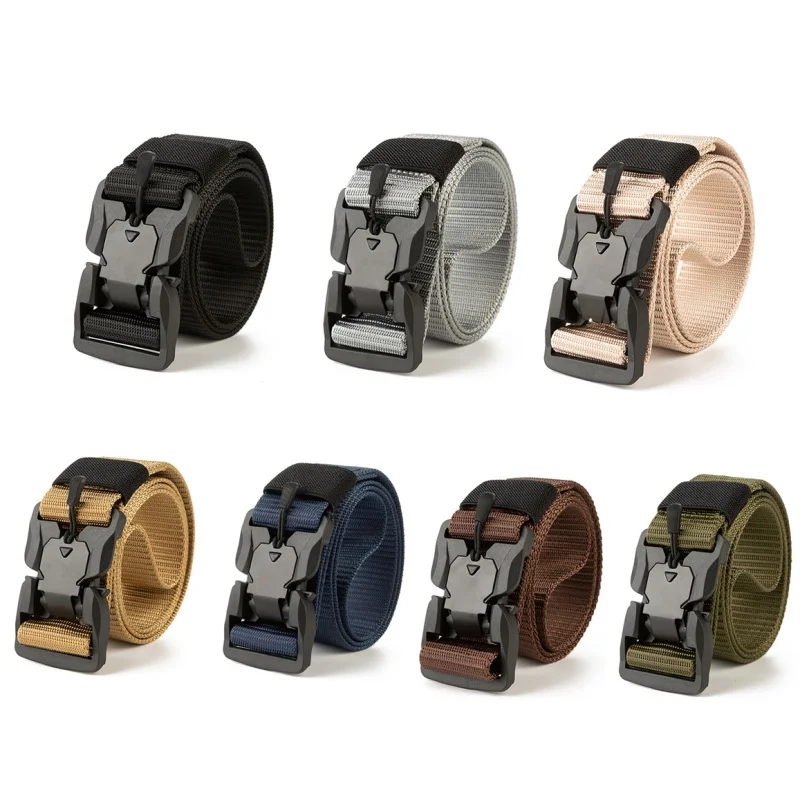 

Hunting Military Equipment Combat Tactical Belt Men Army Training Nylon Magnetic Buckle Waist Belt Outdoor Hunting Belt