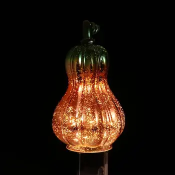

1Pc Halloween Glass Glow Pumpkin Shaped Lantern Led Lights Without Battery