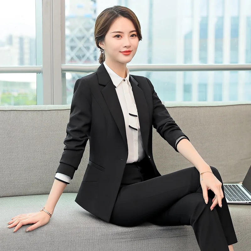 

Women's Suit Set Two Piece Set Business Formal Wear Suit Skirt Korean-style Slim Fit Suit Two-Piece Set