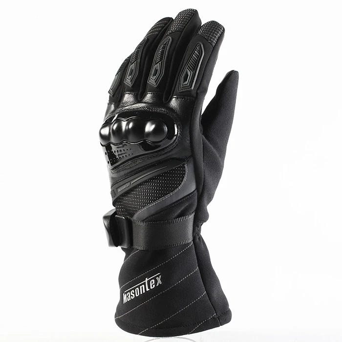 Masontex мотоциклетные перчатки Зимние перчатки для мотокросса ветрозащитные водонепроницаемые перчатки для сенсорного экрана Guantes Moto для мужчин и женщин - Цвет: M37 black