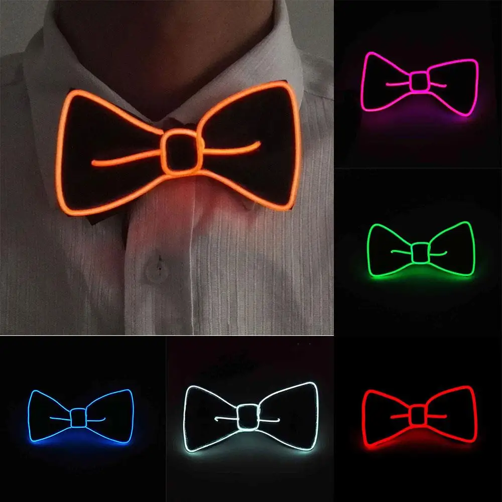 

Fashion Necktie Polyester Silk Gentleman Men Christmas Bow Tie Luminous LED Gift Accessories Bowtie Evening Show Party Dance