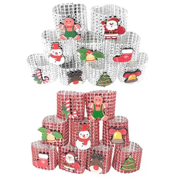 

18Pcs Christmas Napkin Clasps Rhinestone Napkin Buckles Cloth Napkin Rings