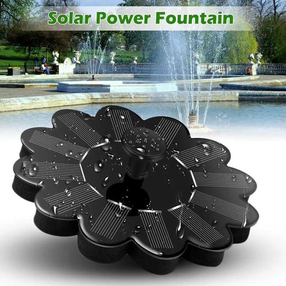 Solar Power Fountain Water Pump Floating Panel Garden Pool Plants Pond 150L/H 