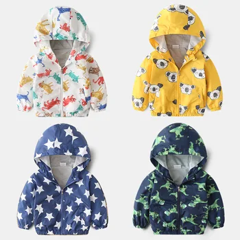 

Baby Boys Jacket Cartoon Boys Hooded Coat Children Girls Sweeatshirt Children Clothes Dinosaur Car Bear Coat Camo Top