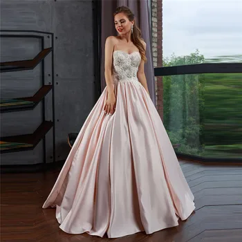 

2021 Sweetheart Satin Pleated Lace Appliques Wedding Dresses Lace Up Back Custom Long Bridal Gowns Formal Robe De Mariee