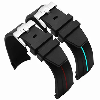 

Silicone strap men's watch accessories pin buckle 20mm for Rolex water ghost GMT rubber strap women's sports waterproof band