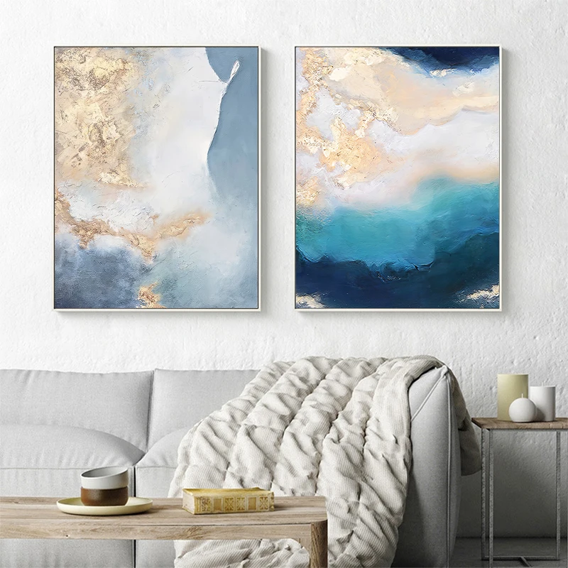 

Modern Paintings Abstract Blue Marble Wall Art Canvas Painting Nordic Posters And Prints Wall pictures For Living Room Decor