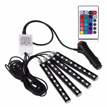 

A Drag Four Car Modeling Cigarette Lighter Switch Remote Control Mode Interior Decoration Lights Car Atmosphere Lights