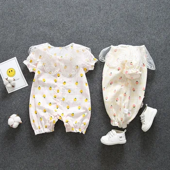 

Women's Infant Jumpsuit Summer Princess Thin Baby Jumpsuits Newborns Summer Cute Nursing Romper Crawling Clothes