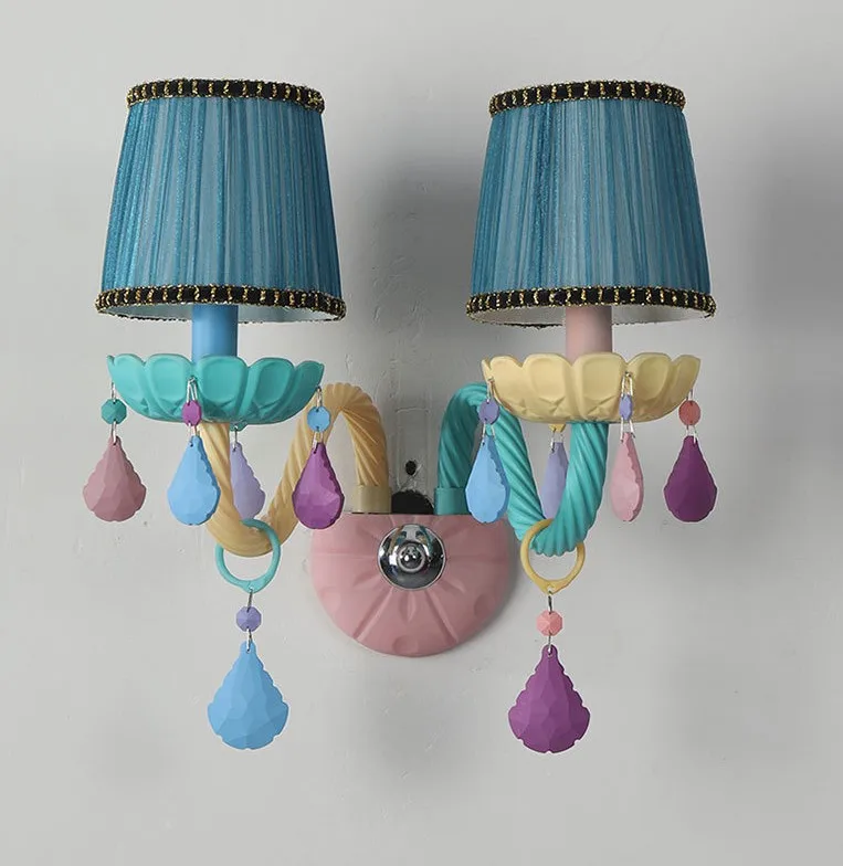 

Colorful Wall Sconce Crystal Wall Light Children Bedroom Girl's Room Bedside Wall Lamp Crystal Lights For Home Lighting B570