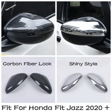 Lapetus cubierta lateral para espejo retrovisor de puerta, accesorios ABS brillantes/con apariencia de fibra de carbono para Honda Fit Jazz 2020 2021
