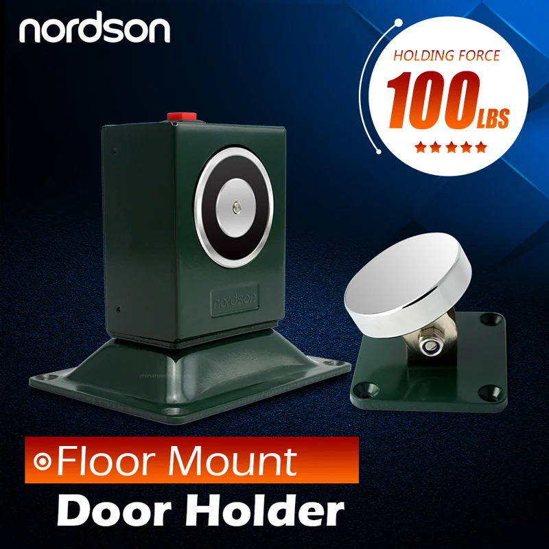 Nordson DC 12 V/24 V электромагнитный выкладка пола и настенное крепление держатель двери 50 кг/100Lbs Мощность, чтобы открыть для противопожарные двери фиксаторы уход за кожей лица