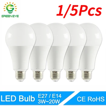 Greeneye 1Pc/5Pcs Led Lamp Dimbare Lampen E27 E14 20W 18W 15W 12W 9W 5W 3W AC220V 240V Real Power Lampada Led Bombilla Ampul Greeneye 1Pc/5Pcs Led Lamp Dimbare Lampen E27 E14 20W 18W 15W 12W 9W 5W 3W AC220V 240V Real Power Lampada Led Bombilla Ampul