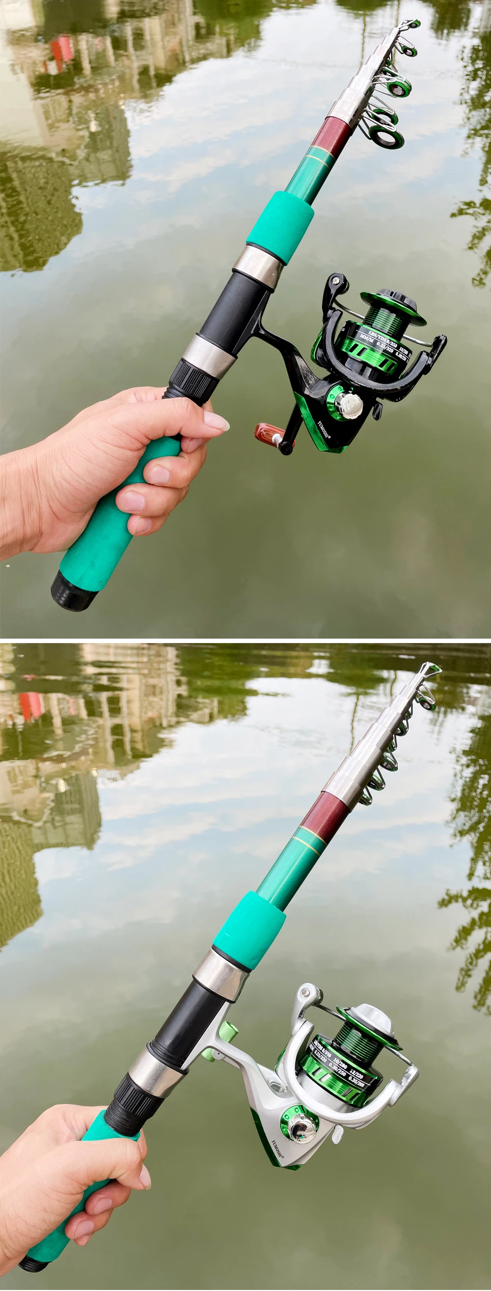 Telescopic Fishing Rod Ccombo 1.8-3.6 m Travel Rod With Spinning Reel  Fishing Set Kit Feeder Pole - AliExpress