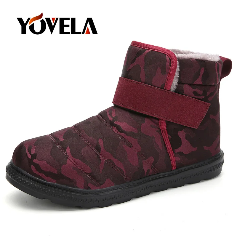 

New Winter Unisex Boots Waterproof Snow Boots Plush Warm Woman Casual Boots Women with Fur Mid-Calf Boot Camouflage Winter Shoes