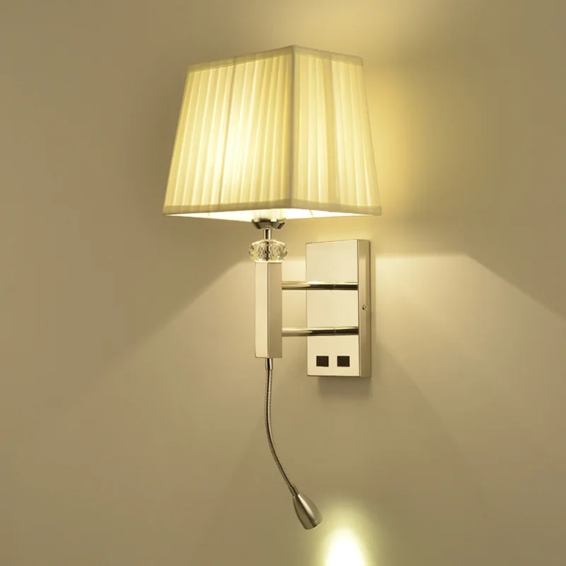 

Modern Minimalist Hotel Room Glorious Reading Wall Light with Switch Stainless Steel Ulce Engineering Foreign Trade Customizable