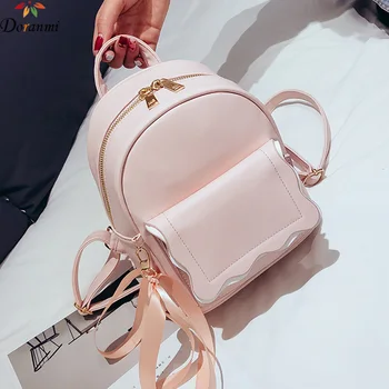 

DORANMI Mini Backpack Women's Schoolbags Scarf Small Backpacks Female Solid Rucksack Students Schoolbag Back Bags Mochila CBB495
