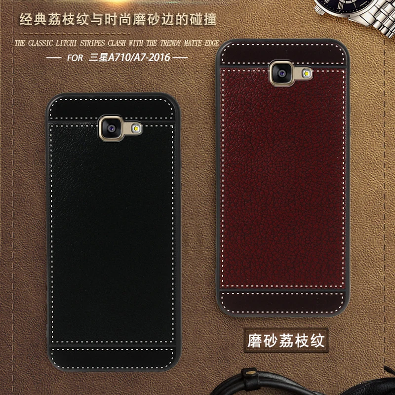 

Samsung Galaxy A7 2016 Case A710 A710F 5.5 Inch Black Red Blue Pink Brown 5 Style Fashion Mobile Phone Soft Silicone Cover