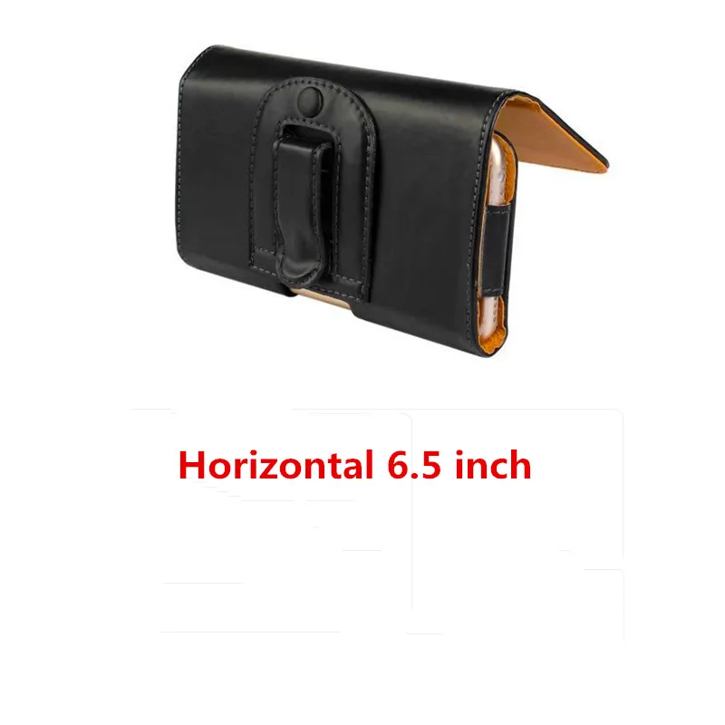 Horizontal 6.5 inch Универсальная сумка для телефона из искусственной кожи для iPhone X, 8, 7, чехол для мобильного телефона, поясная сумка, зажим для ремня, чехол для телефона для Xiaomi Mi, samsung, huawei - Цвет: Horizontal 6.5 inch