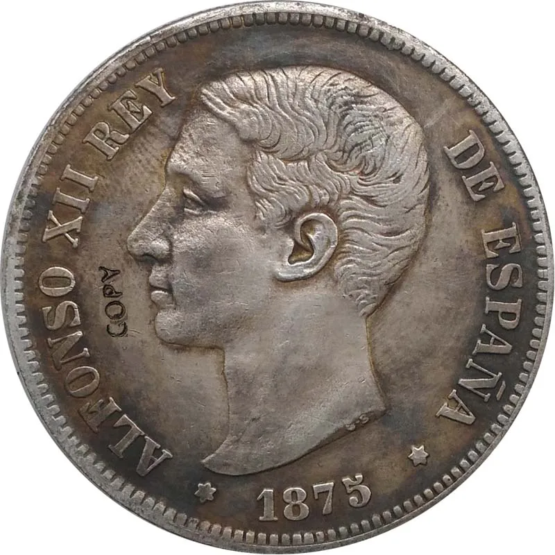 1875 1881 испанские монеты Альфонсо II копия монет коллекционные