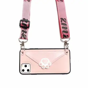 

Starktni Cute Cat Print Phone Case Crossbody Lanyards With Card Holder Phone Case For iphone 11 Pro Max X XS MAX XR 7 8 6S 6Plus