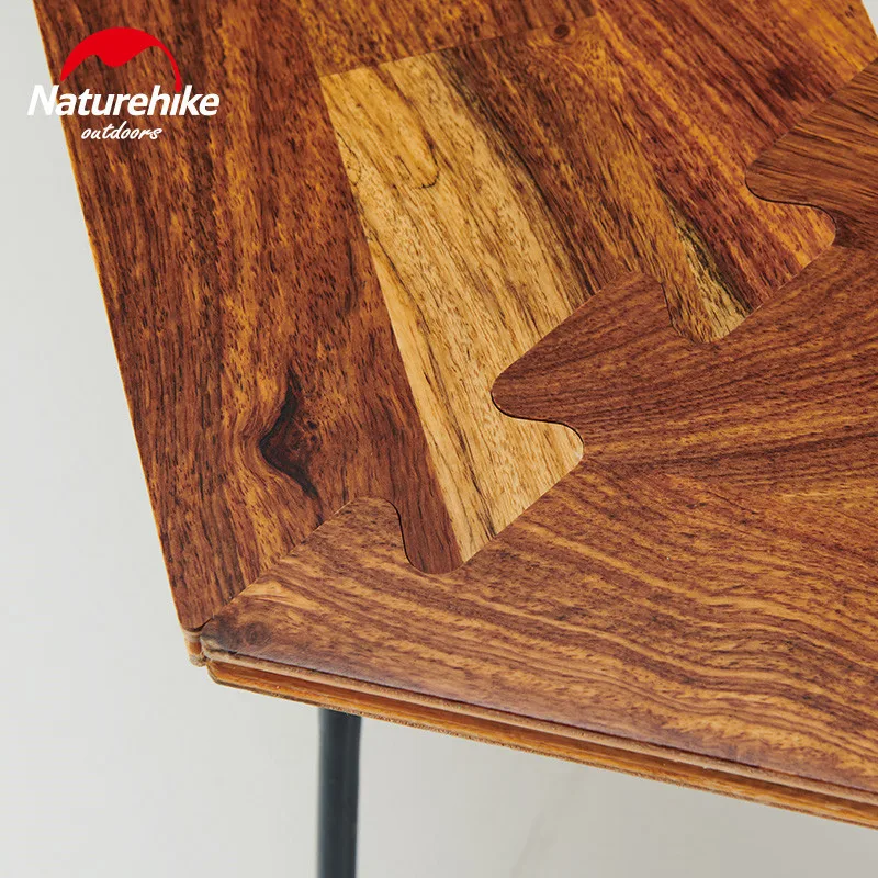  Naturehike Camping Table Hexagonal Splicable Table Wooden Panel Iron Bracket Easy Assembly Family O