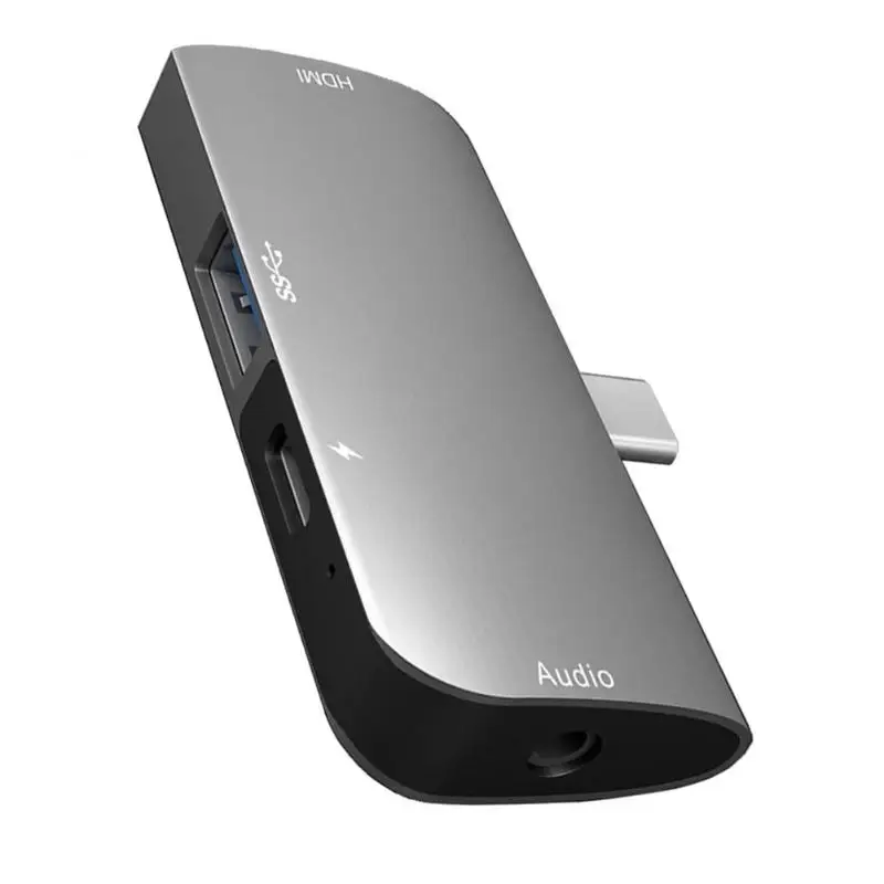 4 в 1 USB C концентратор тип-c до 4K HDMI+ USB3.0+ 87 Вт PD+ 3,5 мм аудио разъем адаптер Поддержка дропшиппинг