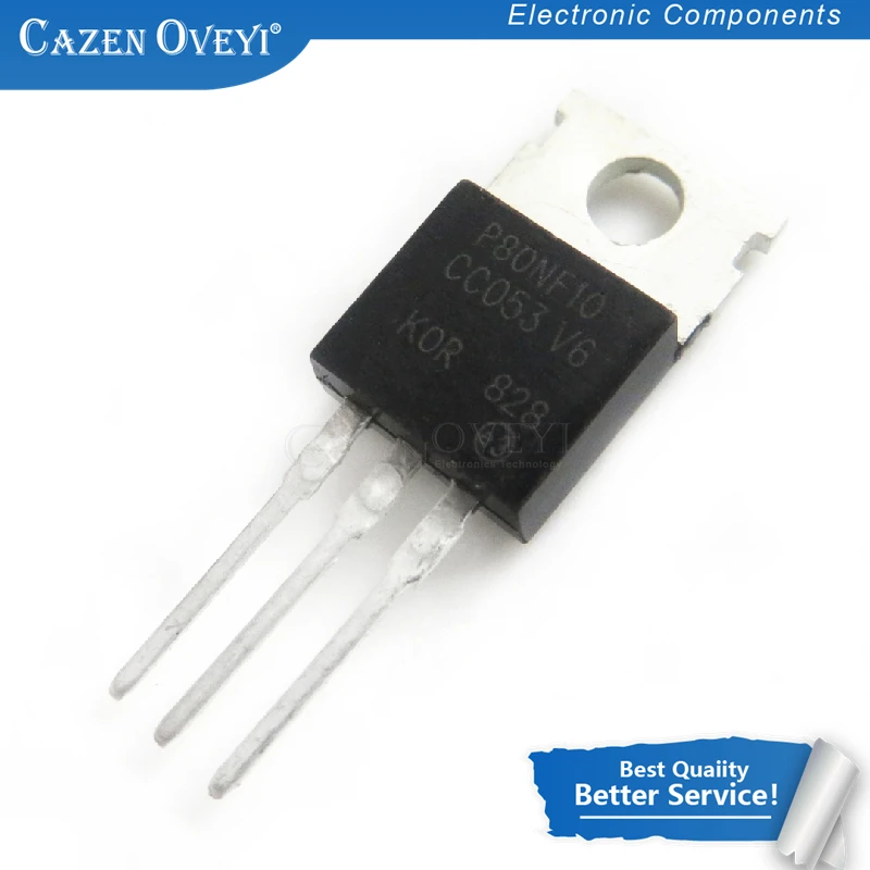 10pcs/lot STP80NF10PBF STP80NF10 P80NF10 TO-220 In Stock | Электронные компоненты и принадлежности