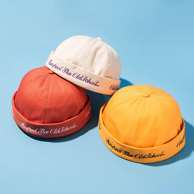 Ретро унисекс Docker Матросская Байкерская Кепка для мужчин и женщин Регулируемая Повседневная безрукавка череп петля шапочка шапка однотонная Harajuku Весна 56-58 см