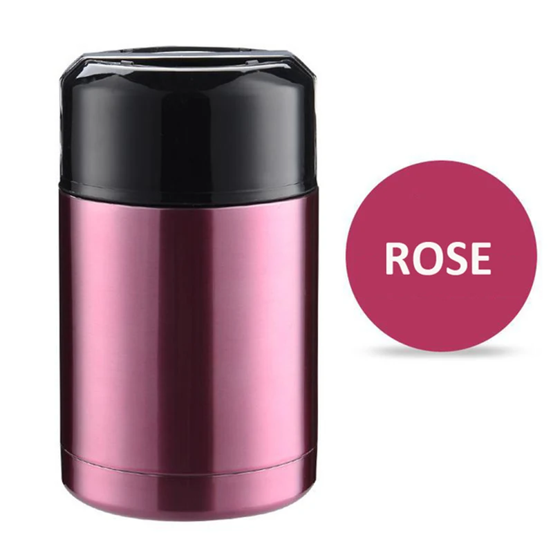Rose Red Термос Termo Garrafa Termica Termos большой емкости Ланч-бокс портативный из нержавеющей стали еда Bento суп контейнеры термосы - Цвет: Rose Red