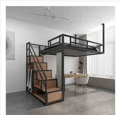 Multi-functional iron hammock small family attic bed hanging wall bed hanging loft elevated