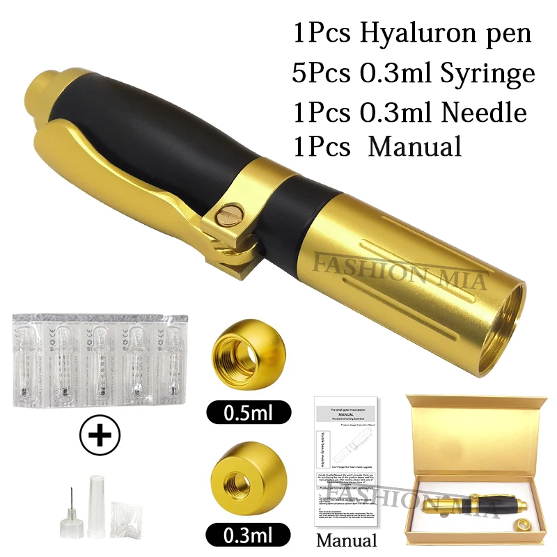 1pen 5pcs syringe 0,3 мл и 0,5 мл, наполнитель для губ, гиалуроновая ручка, 2 в 1, инъекционная ручка для губ, кожный наполнитель, удаляет морщины, для инъекций - Номер модели: 1pen 5pcs syringe
