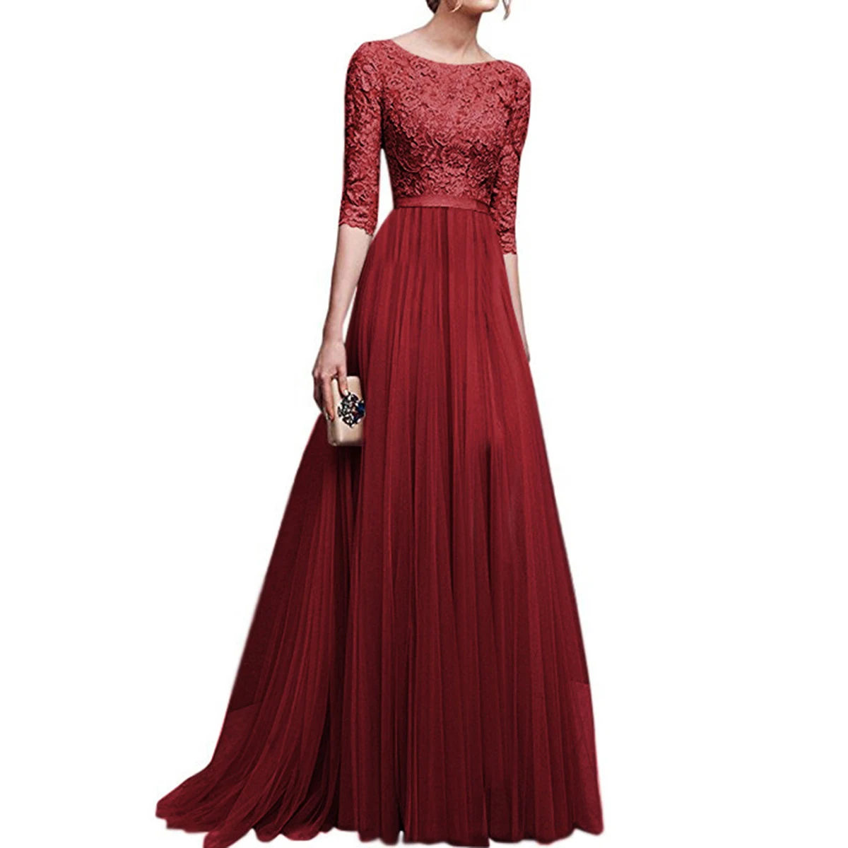 Women Cocktail Party Dresses Chiffon Prom Casual Summer Backless Sexy Long Dress Slim Elegant Ladies Female Bodycon - Цвет: WineRed