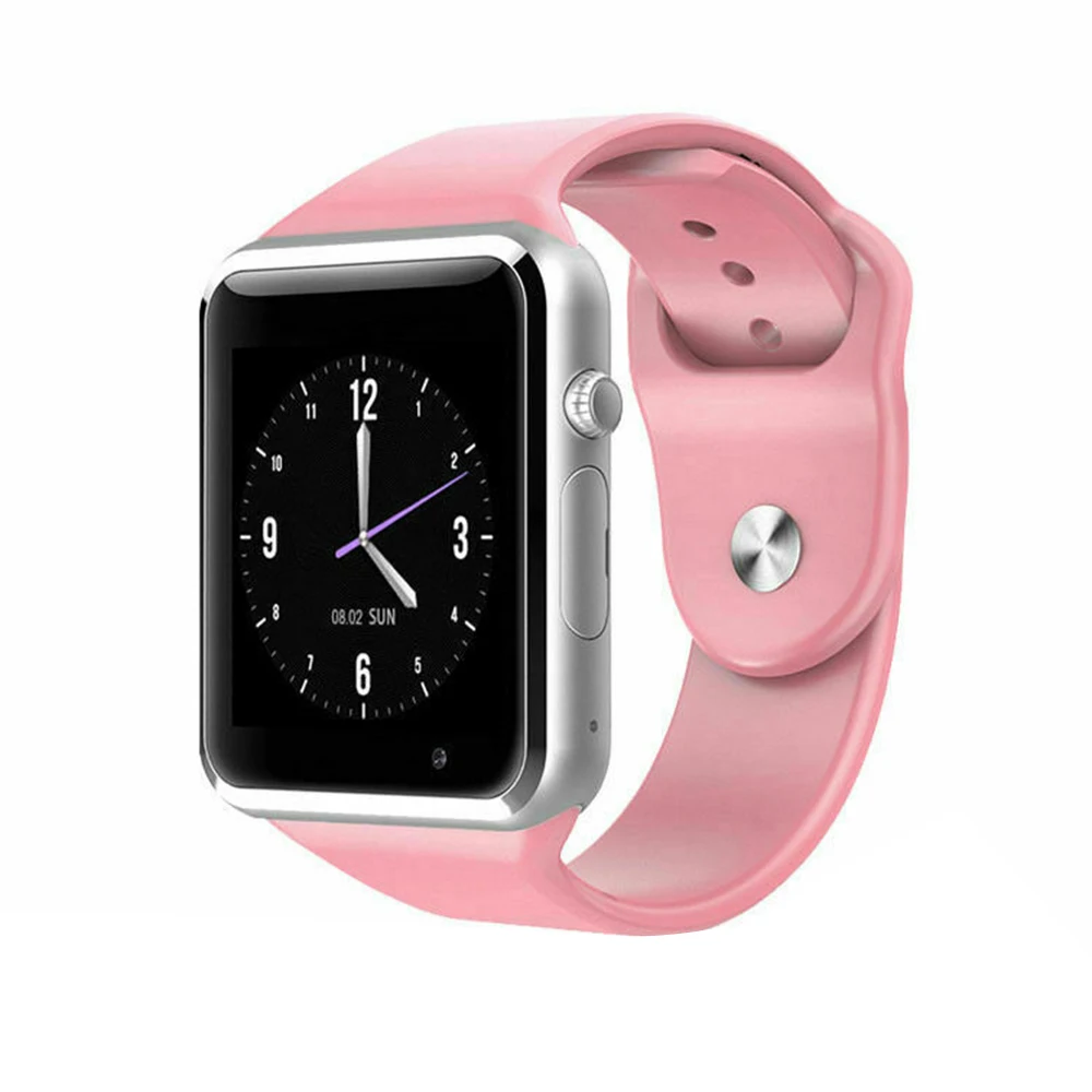 pink A1 Смарт наручные часы Bluetooth водонепроницаемый GSM телефон большой емкости SIM SMS для Android samsung IPhone для Android и IOS - Цвет: pink