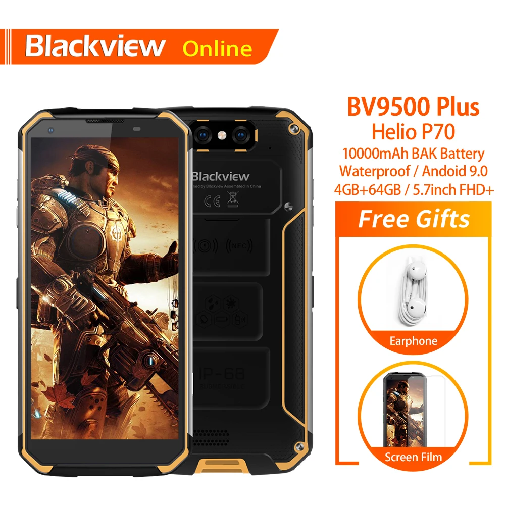 Смартфон Blackview BV9500 Plus защищенный IP68 5 7 дюйма 4 + 64 ГБ Android 9 0|Смартфоны| |