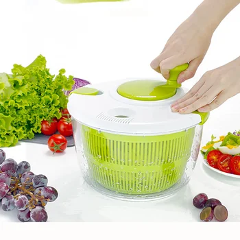 

Salad Spinner Large 5 L Fruits and Vegetables Dryer Quick Dry BPA Free Drain Lettuce and Vegetable Washing Drain Basket