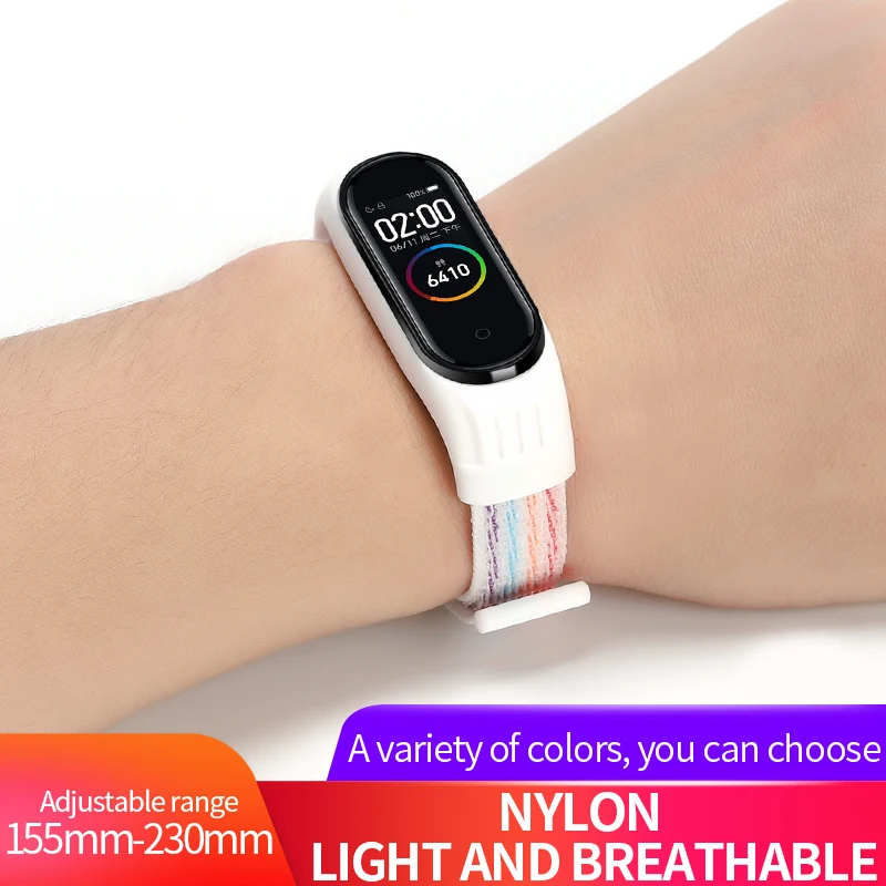 Nylon loop watchband For Mi band 3 4 strap silicone shell for xiaomi mi band 3 Replacemet wristband for Mi band 4 Accessories