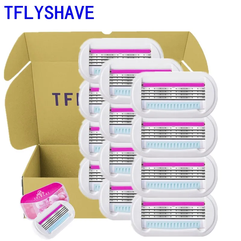 

TFLYSHAV Women Safety Shaver Blade for Women Hair Removal Blade Woman Razor Blades for Shaving Replacement Head Venuse 12pcs/lot