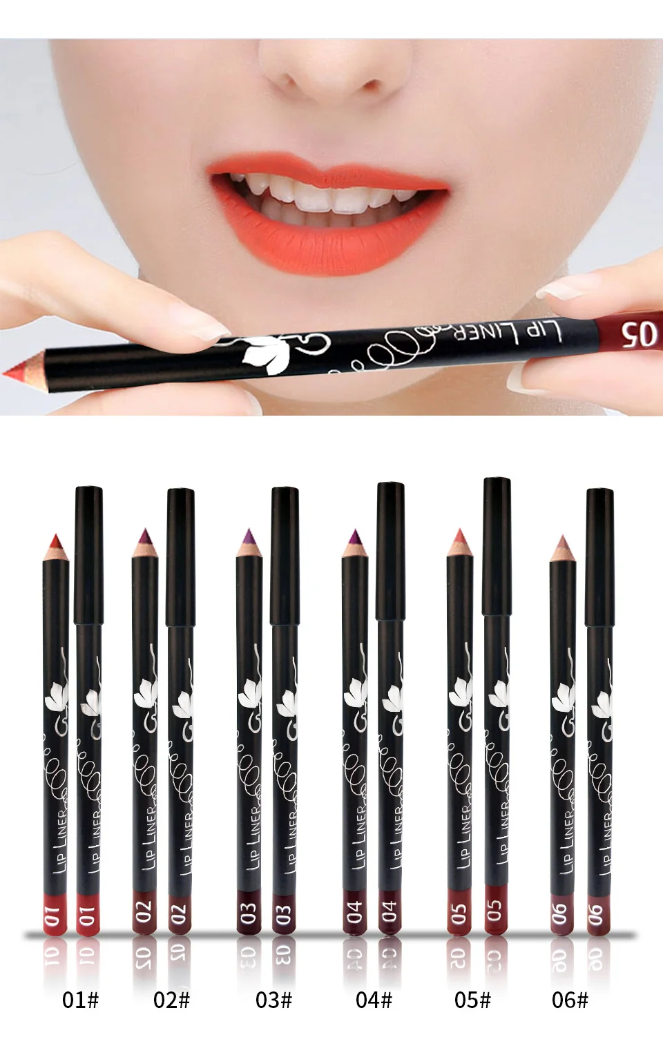 Matte Lipliner Longlasting Waterproof Easy to Wear Nude Lipstick Liner Pen Matt Lips Makeup 1 Piece