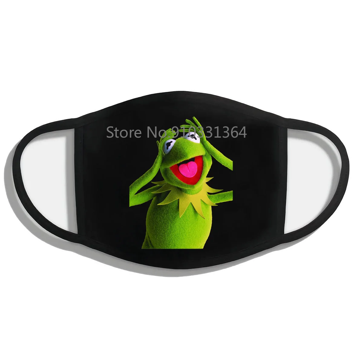 THE MUPPETS KERMIT FROG COOL Look унисекс белая маска с принтом 100% хлопок | Аксессуары для одежды